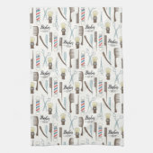 Barbershopアイコン キッチンタオル (縦)