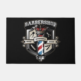 Barbershopクラシックロゴ24 x 36インチ ドアマット