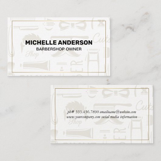 Barbershopツールの背景 名刺 (正面/裏面)