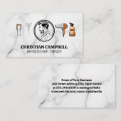 Barbershopツール |サイドビューのヘアカット 名刺 (正面/裏面)