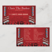 Barbershopビジネスカード(理容師ポールとバリカン) 名刺 (正面/裏面)