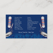 Barbershopビジネスカード(理容師ポールとバリカン) 名刺 (裏面)