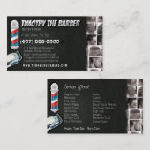 Barbershopビジネスカード – 理容師ポール、バリカン 名刺 (正面/裏面)