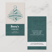Barbershopブルージーンズのテクスチャ 名刺 (正面/裏面)