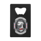 Barbershopロゴエレガントのパーソナライズ クレジットカード栓抜き (裏面)