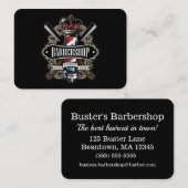 Barbershopロゴエレガントのパーソナライズ 名刺 (正面/裏面)