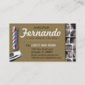 Barbershop名刺 – 理容師ポール、クリッパーズcom 名刺 (正面)