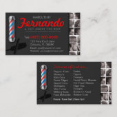 Barbershop名刺 – 理容師ポール、クリッパーズcom 名刺 (正面/裏面)