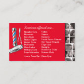 Barbershop名刺 – 理容師ポール、クリッパーズcom 名刺 (裏面)