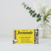 Barbershop名刺 – 理容師ポール、クリッパーズcom 名刺 (スタンド正面)