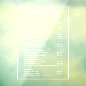 Barbershop理容師ショップ価格表サービスメニュー ウィンドウサイン (シート3)