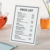 Barbershop理容師ショップ価格表サービスメニュー 台座サイン