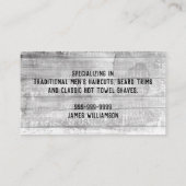 Barbershop理容師スタイリストひげそりヘアカットモダン 名刺 (裏面)