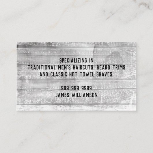 Barbershop理容師スタイリストひげそりヘアカットモダン 名刺 (裏面)