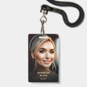 Barbershop金ゴールド理容師ポールスタッフ従業員ID バッジ (ストラップ付き表面)