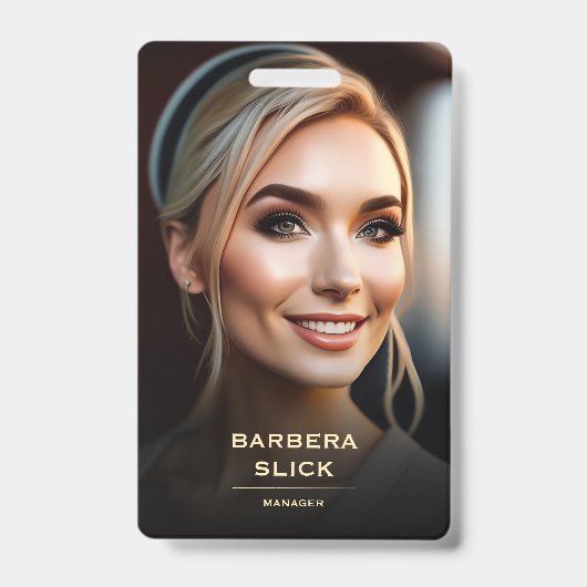 Barbershop金ゴールド理容師ポールスタッフ従業員ID バッジ (表面)