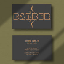 Barbershop銅モダンロゴスクリプトグレー