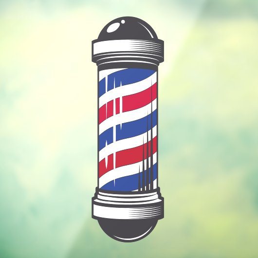 Barbershop Barber Pole Customer Awareness ウィンドウサイン (シート3)