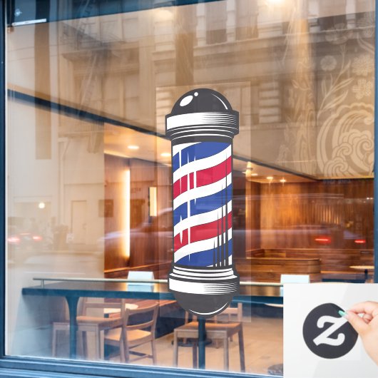 Barbershop Barber Pole Customer Awareness ウィンドウサイン (カフェ窓)