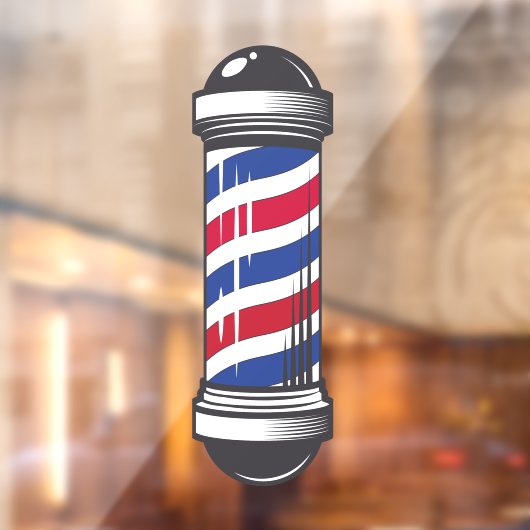 Barbershop Barber Pole Customer Awareness ウィンドウサイン (シート2)