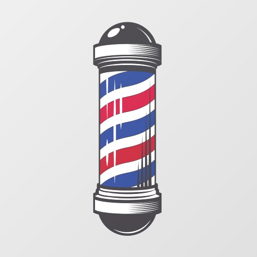 Barbershop Barber Pole Customer Awareness ウィンドウサイン (シート)