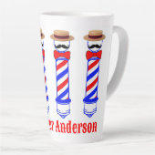 Barbershop Barberpole歌手がパーソナライズ カフェラテマグ (右アングル)