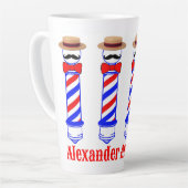 Barbershop Barberpole歌手がパーソナライズ カフェラテマグ (左アングル)