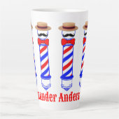 Barbershop Barberpole歌手がパーソナライズ カフェラテマグ (正面)