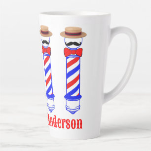 Barbershop Barberpole歌手がパーソナライズ カフェラテマグ