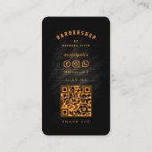 Barbershop Black Orange Barber Pole Retro Modern 名刺 (裏面)