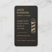 Barbershop Black Slate Stone Barber Haircut  名刺 (正面)
