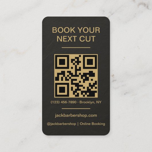 Barbershop Black Slate Stone Barber Haircut  名刺 (裏面)