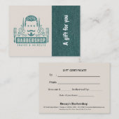 Barbershop blue jeansテクスチャギフト証明書 割引カード (正面/裏面)