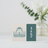 Barbershop blue jeansテクスチャギフト証明書 割引カード (スタンド正面)