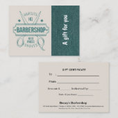 Barbershop blue jeansテクスチャギフト証明書 割引カード (正面/裏面)