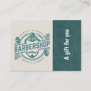 Barbershop blue jeansテクスチャギフト証明書 割引カード