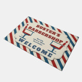 Barbershop Boarder Welcome ドアマット (アングル)