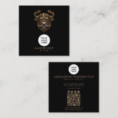 Barbershop Bronze Buffalo Professional Qr Code スクエア名刺 (正面/裏面)