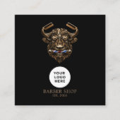 Barbershop Bronze Buffalo Professional Qr Code スクエア名刺 (正面)