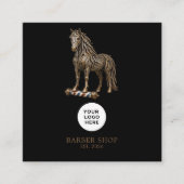Barbershop Bronze Mustang Professional Qr Code スクエア名刺 (正面)