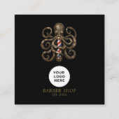 Barbershop Bronze Octopus Professional Qr Code スクエア名刺 (正面)