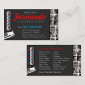 Barbershop Business Card-理容師ポール、Clippers com 名刺 (正面/裏面)