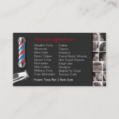 Barbershop Business Card-理容師ポール、Clippers com 名刺 (裏面)