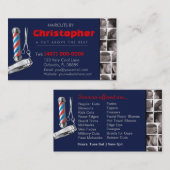 Barbershop Business Card-理容師ポール、Clippers com 名刺 (正面/裏面)