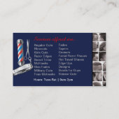 Barbershop Business Card-理容師ポール、Clippers com 名刺 (裏面)
