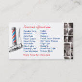 Barbershop Business Card-理容師ポール、Clippers com 名刺 (裏面)