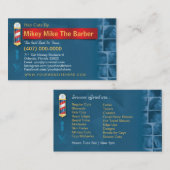 Barbershop Business Card-理容師ポール、Clippers com 名刺 (正面/裏面)
