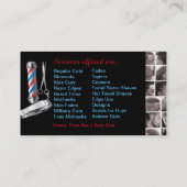 Barbershop Business Card-理容師ポール、Clippers com 名刺 (裏面)