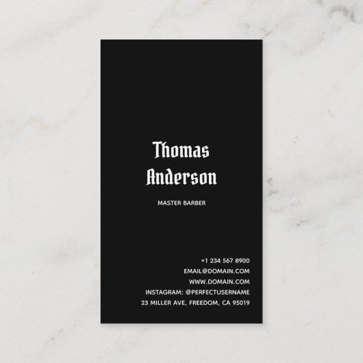 Barbershop Copper Razor Comb Clippersロゴ 名刺 (裏面)