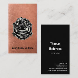 Barbershop Copper Razor Comb Clippersロゴ 名刺